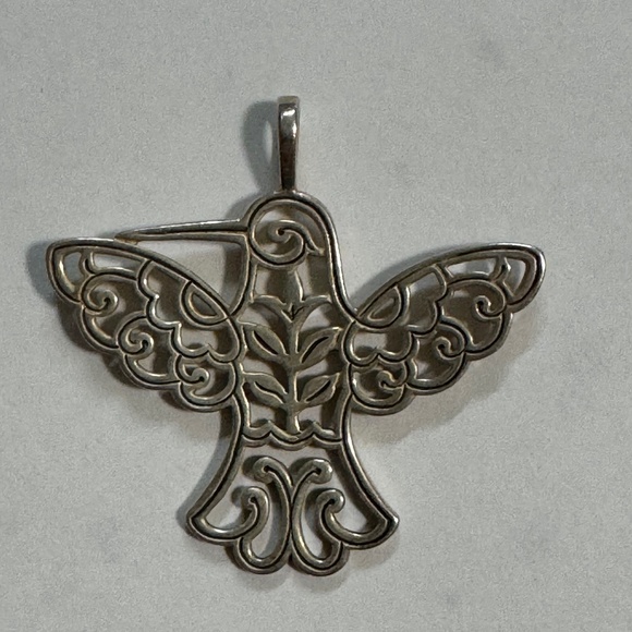 James Avery Retired Vintage Open Work Sterling Hummingbird Pendant - Rare - Picture 1 of 3